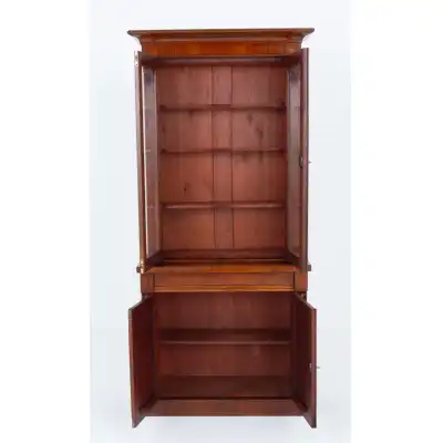 Viktorianischer Mahagoni-Bücherschrank mit verglasten Türen – Antik ca. 1860