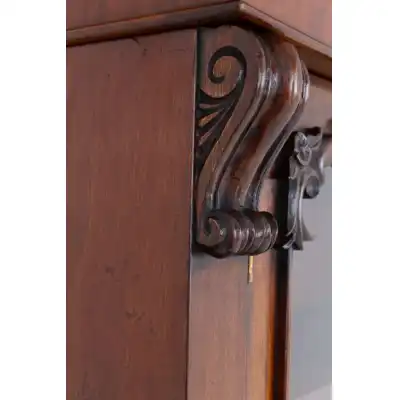 Viktorianischer Mahagoni-Bücherschrank mit verglasten Türen – Antik ca. 1860