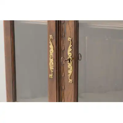 Französischer Eichen-Bücherschrank mit verglasten Türen 