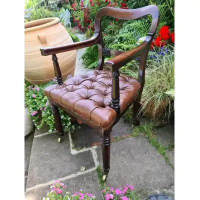 Hochwertiger Mahagoni-Schreibtischstuhl aus dem frühen 19. Jahrhundert