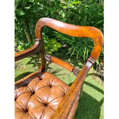 Hochwertiger Mahagoni-Schreibtischstuhl aus dem frühen 19. Jahrhundert