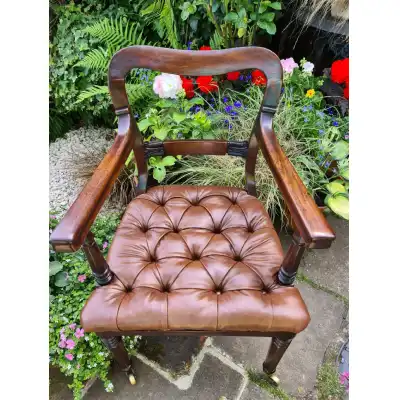 Hochwertiger Mahagoni-Schreibtischstuhl aus dem frühen 19. Jahrhundert