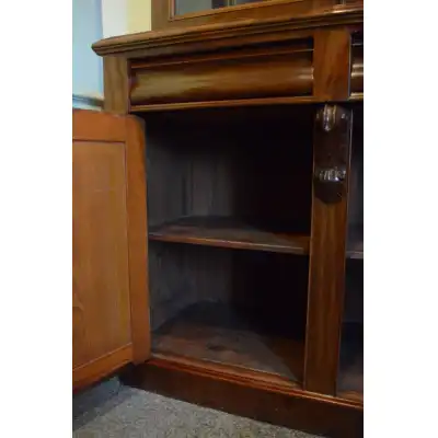 Eleganter viktorianischer Mahagoni-Bücherschrank – Antik