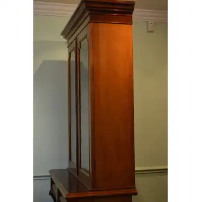 Eleganter viktorianischer Mahagoni-Bücherschrank – Antik