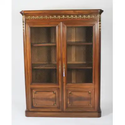 Antiker französischer Empire-Bücherschrank aus Walnuss – 19. Jahrhundert