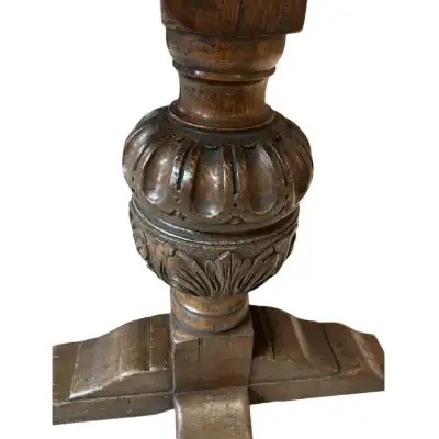 Antiker Eichenholz-Refektorium-Esstisch – ca. 1900
