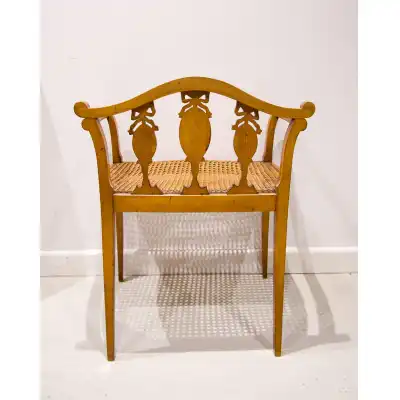 Antiker Satinholz-Stuhl mit handbemalter Verzierung – Edwardianische Epoche