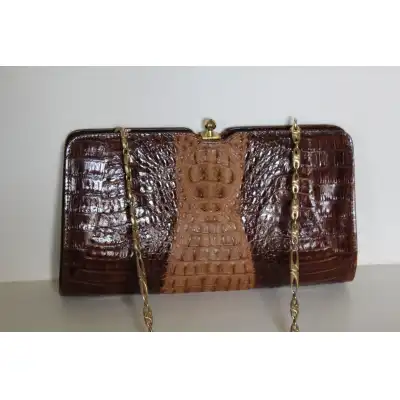 Sehr Elegante Schultertasche aus Hornrücken-Alligator-Schwanzhaut, circa 1930