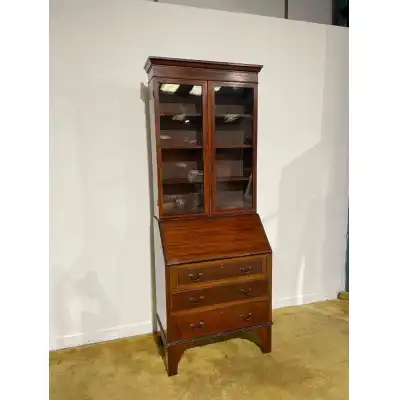 Bücherregal-Sekretär aus massivmahagoni