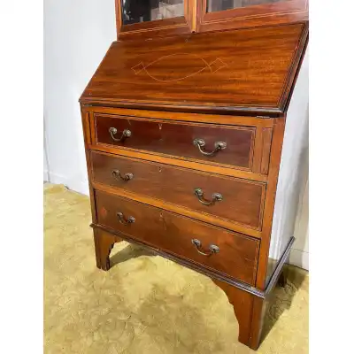 Bücherregal-Sekretär aus massivmahagoni