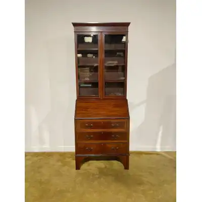 Bücherregal-Sekretär aus massivmahagoni