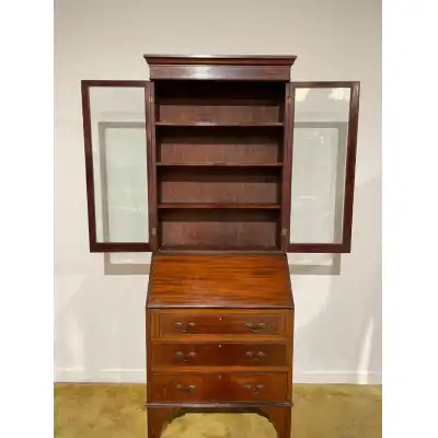 Bücherregal-Sekretär aus massivmahagoni