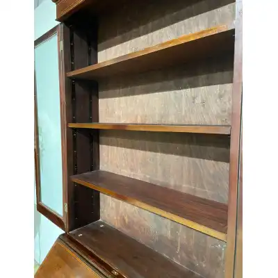 Bücherregal-Sekretär aus massivmahagoni