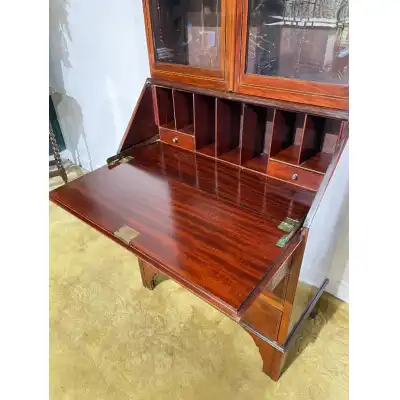 Bücherregal-Sekretär aus massivmahagoni
