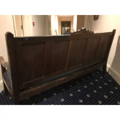 Antike Sitzbank- Sofa aus Eichen