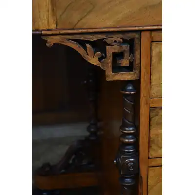 Victorian Walnuss Sekretär-Schreibtisch