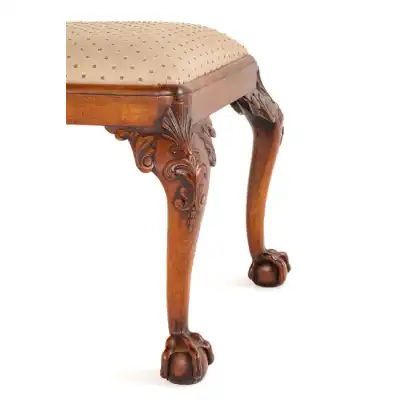 Antiker Hocker aus massiv mahagoni