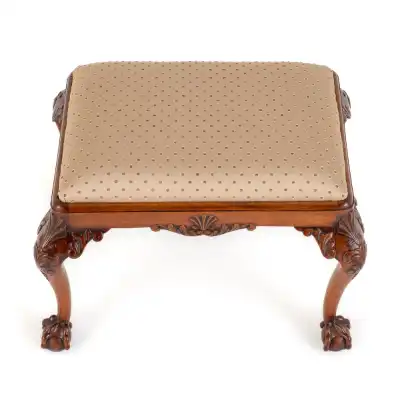 Antiker Hocker aus massiv mahagoni