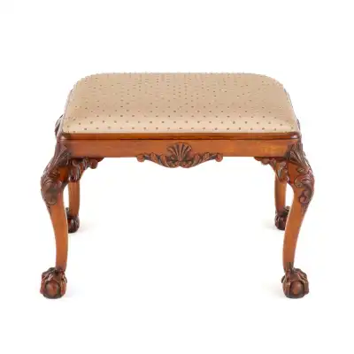 Antiker Hocker aus massiv mahagoni