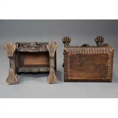 Antikes Paar Hocker 18 JH