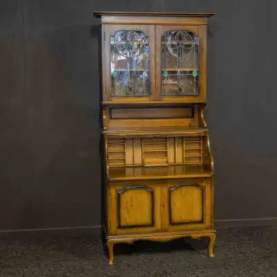Edwardianisches Rolltop-Bücherregal