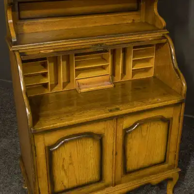 Edwardianisches Rolltop-Bücherregal