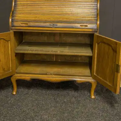 Edwardianisches Rolltop-Bücherregal