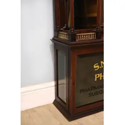 Antiker Apothekeschrank aus Mahagoni