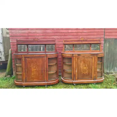 Antikes Paar Sideboards aus Walnuss