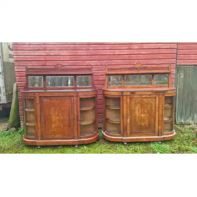 Antikes Paar Sideboards aus Walnuss