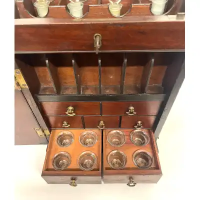 Antike Apothekerbox aus Mahagoni