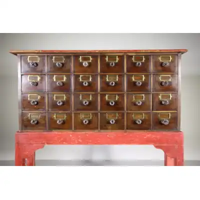 Antike Apothekerkommode aus mahagoni