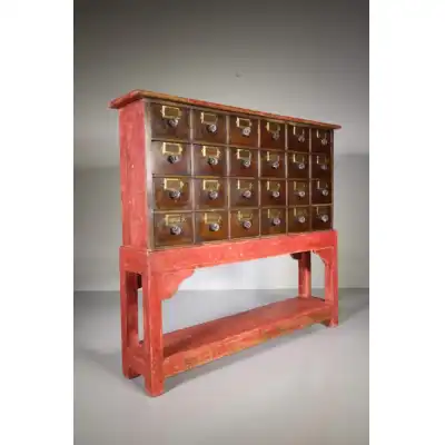 Antike Apothekerkommode aus mahagoni