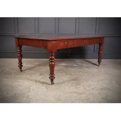 Viktorianischer Partners Schreibtisch aus Mahagoni