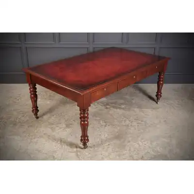 Viktorianischer Partners Schreibtisch aus Mahagoni