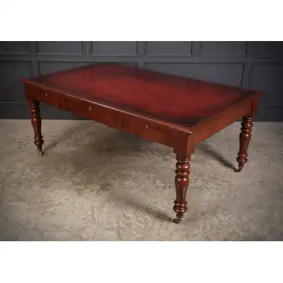 Viktorianischer Partners Schreibtisch aus Mahagoni