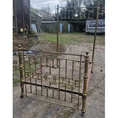 Antikes Doppelbett aus Messing