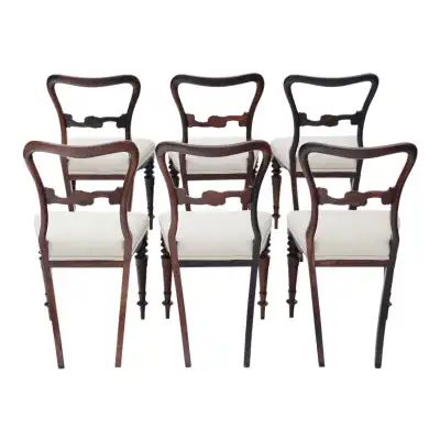 Set aus 6 Esszimmerstühlen Antik