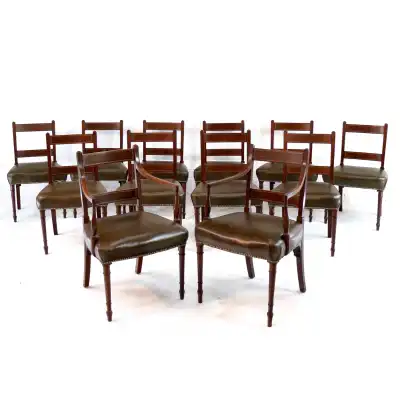 Antikes Mahagoni-Esszimmerstühle