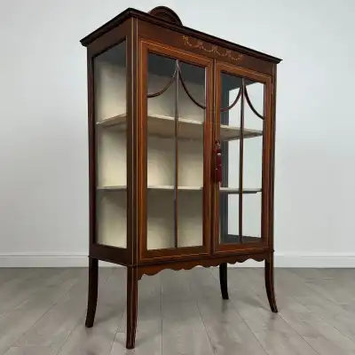 Antike Mahagoni-Vitrine 