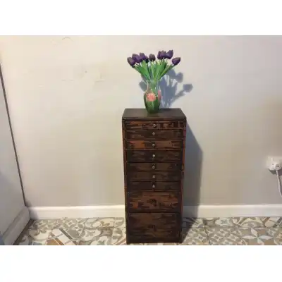 Schubladenmöbel Antik mit 9 Fächern – Viktorianisch, 19. Jahrhundert