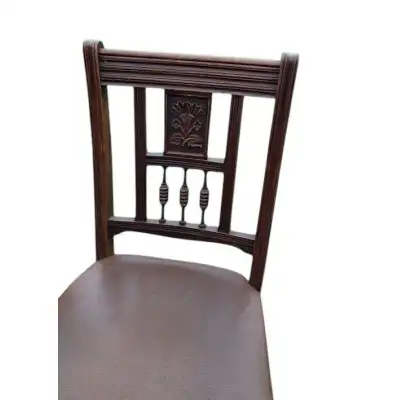 Set aus sechs viktorianischen Esszimmerstühlen aus Nussbaum – ca. 1900