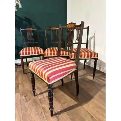 Mahagoni Polsterstuhl Antik