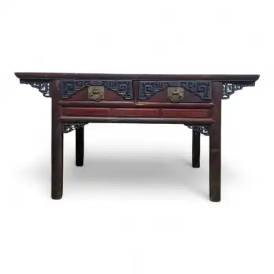 Orientalischer Konsolentisch Antik – Holz, Schnitzerei & Schubladen
