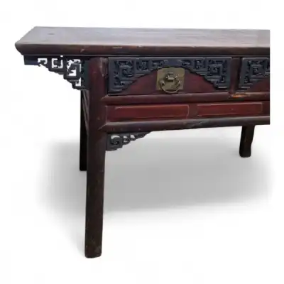 Orientalischer Konsolentisch Antik – Holz, Schnitzerei & Schubladen