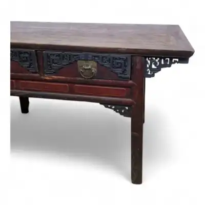 Orientalischer Konsolentisch Antik – Holz, Schnitzerei & Schubladen