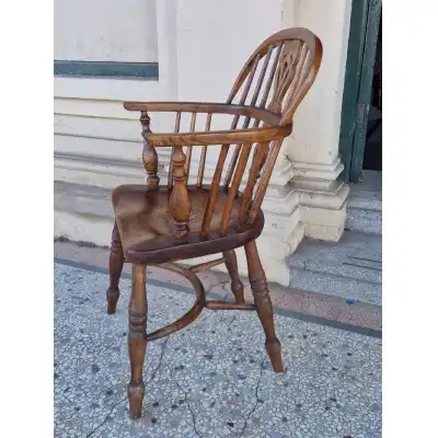 Windsor Armlehnenstuhl Antik aus Esche und Ulme, ca. 1860