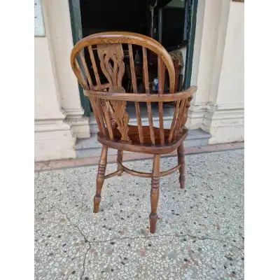 Windsor Armlehnenstuhl Antik aus Esche und Ulme, ca. 1860