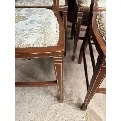 4 Antike Esszimmerstühle – Mahagoni Holzstühle im Edwardian Stil