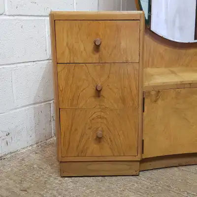 Art Deco Frisierkommode Antik – Eleganter Schminktisch mit Spiegel und Schubladen